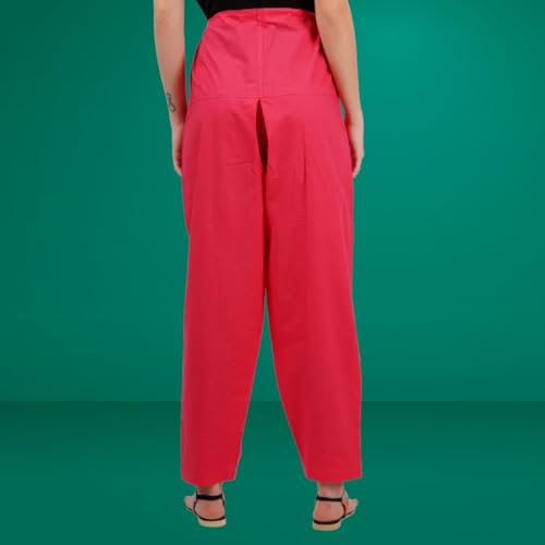 Image of Happy Bunny Salwar Pant - Modern Style Pure Cotton for Women - Ethnic Semi Patiala Trouser - Office,Home - All Day Comfort Wear with Drawstring