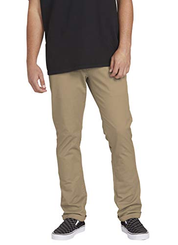 Volcom Men's Frickin Modern Fit Stretch Chino Pant, Khaki 1, 34W x 30L