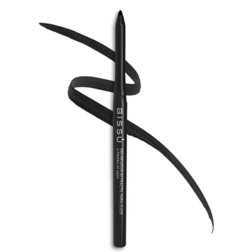 Bissú Retractable Eye Liner - Waterproof, 15-Hour Wear, Natural Ingredients, Smooth Application, 2 Colors (Black, Brown) (01 Black)
