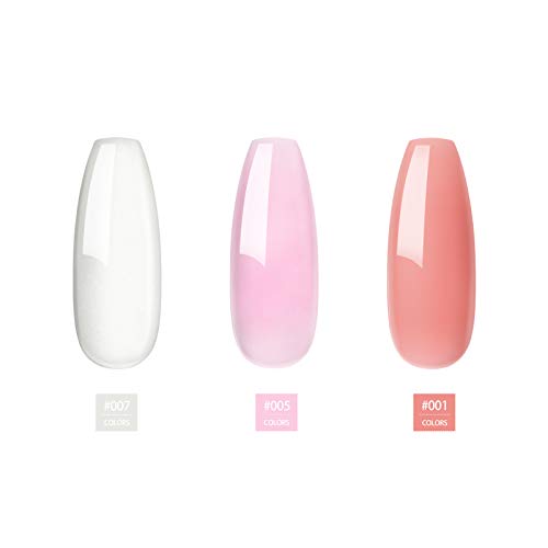 Coscelia 6pcs Schnell Aufbau Gel Starterset Slip Solution Base& Top Coat Nagelverlängerung Gel Set für Nageldesign Quick… – Bild 3