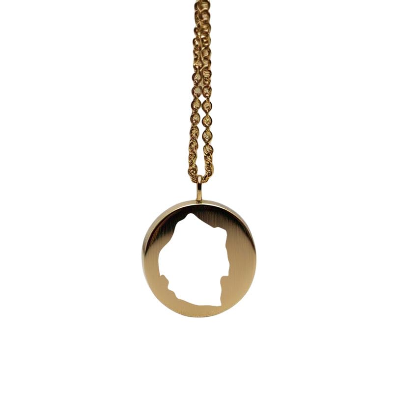 Pendentif carte d'Eswatini en argent sterling plaqué or 14 carats, forme ronde de 24 mm et épaisseur de 1,5 mm, breloque Terre, bijou de voyage délicat | Médaillon gravé Aventure | LKB_MAP_455