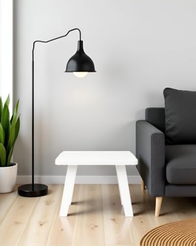 Image of SBF Furniture Mini Flower Side Table, 30 cm, Matte Finish, Modern Minimalist Design, 3 Angled Legs (4P White Stool)