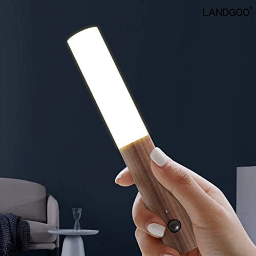 Schindora Motion Sensor Night Lights, Magnet Body Sensor Hallway Wooden Wall Sconce - Image 3
