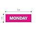Days of The Week Calendar Magnets – Non-Abbreviated, Bold & Easy-to-Read, Durable & Reusable for Scheduling & Organization (3”W x 1”H), Pink