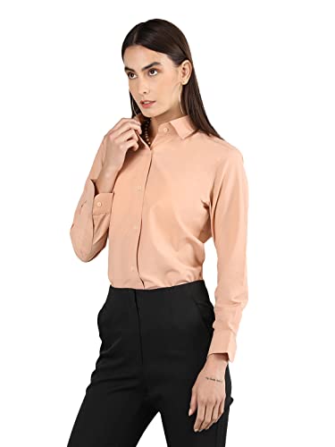 Image of CHKOKKO Women Solid Polycotton Regular Formal Shirt