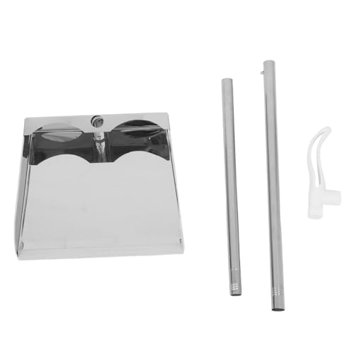 BESTonZON ステンレス製免弯腰ゴミシャベル 長いハンドル設計 耐久性強化 大容量家用ダストパン かがまず簡単清掃用 ゴミ捨て楽々