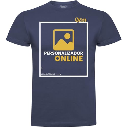 Camiseta Personalizable · Hombre · Manga Corta · 100% Algodón · Impresión Directa (DTG) Impresión · ¡No es un Vinilo Impreso! Se Imprime Directamente sobre el Tejido! (Marino, 3XL)
