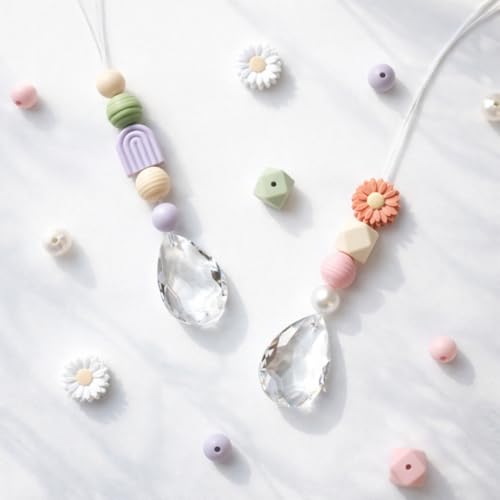 10x DIY Bastelset Sonnenfänger Lichtfänger Gänseblümchen Grün Lila