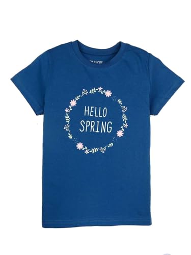Image of Gini & Jony Girls Printed Cotton Round Neck Half Sleeve Knits Top