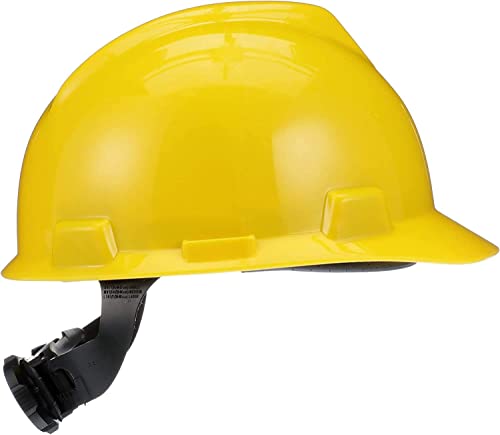 Image of WYATT Safety Helmet Hard Hat Ratchet Head Protection /Outdoor Work Construction Site (Yellow)