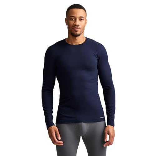 Jockey Men's Baselayer Thermocore Tech Long Sleeve Crew Neck, Jockey Blue, L