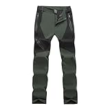 Zanisouta Outdoorhose Herren Fleece Gefüttert Skihose Winddicht Wanderhose Winter Softshellhose Warm Winterhose Verdickte Schneehose Patchwork Snowboardhose Baggy Thermohose