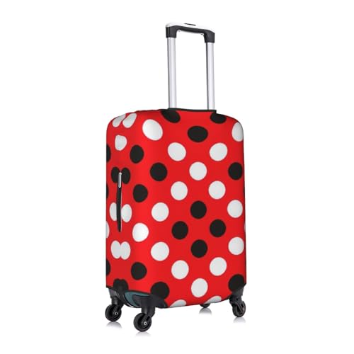Travel Elastic Luggage Cover,red white polka dot Print Suitcase protection cover Case Cover with zipper.3