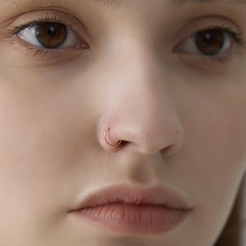 Small Thin Gold or Sterling Silver Nose Ring Hoops for Women, 22g/24g/20g Tiny Nose Piercing Jewelry,22 gauge or 24 gauge Nose Rings, 5mm/6mm/7mm/8mm/9mm/10mm2