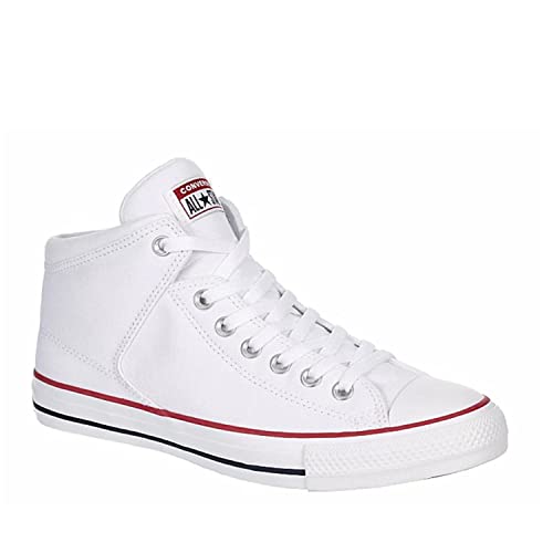 Converse Unisex Chuck Taylor All Star High Street Mid Canvas Sneaker - Lace up Closure Style - White/Red/Clematis Blue 11
