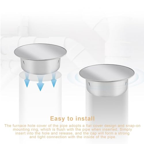 0XBIT Kaminlochdeckel, Edelstahl Ofenrohr Abdeckung 100 mm, Runde Schornsteinabdeckung, Verdickte Ofenrohrabdeckung, geeignet für Ofenrohre mit Einem Durchmesser von 100 mm