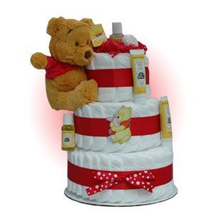pooh bear diaper cake
