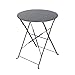 Produktbild NATERIAL - Gartentisch rund Flora - 2 Personen - Bistrotisch Ø 60 cm - Klappbar - Balkontisch - Klapptisch - Beistelltisch - Stahl - Grau