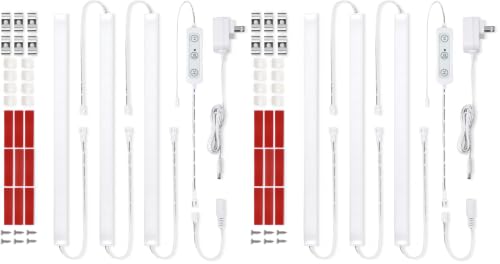 Image of Litever Under Cabinet Lights Plug in, 3 pcs 12 Inches LED Light Strips. Super Bright Dimmable. for Kitchen Counter Top Shelf Workbench Closet Display Bookshelf Lighting. Cool White 4000K (Pack of 2)