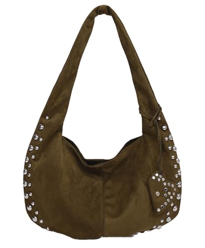 Retro Dumpling Shoulder Bag Studded Purse Convertible Carry Shoulder Purse Handbag Daily Underarm Bag