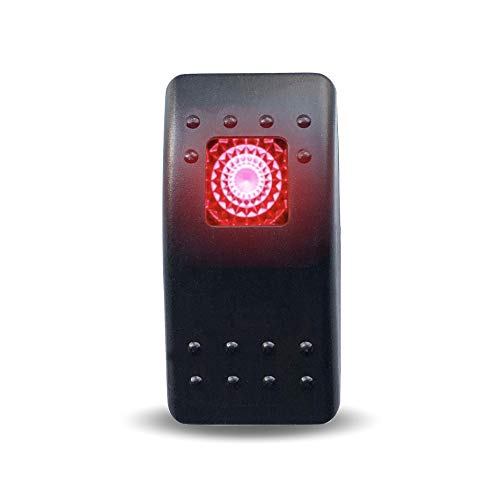 Mgi Speedware 3-Pack Marine Rocker Switches With Illuminated Led, 20A 12Vdc, Spst Momentary (On)/Off - Red #TOP1