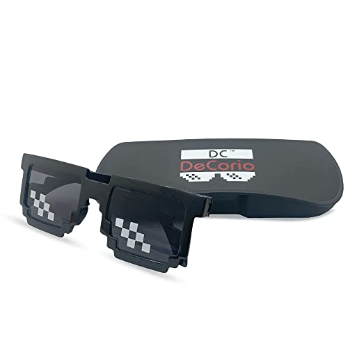 Image of DC DECORIO Thug Life Sunglasses Pixel Gangsta Life Funny Novelty Shades (Black) (BLACK BIG)