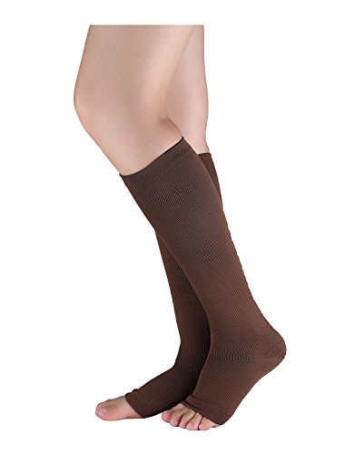 uxcell Unisex Toeless Compression Socks Knee High Breathable High Stretchy