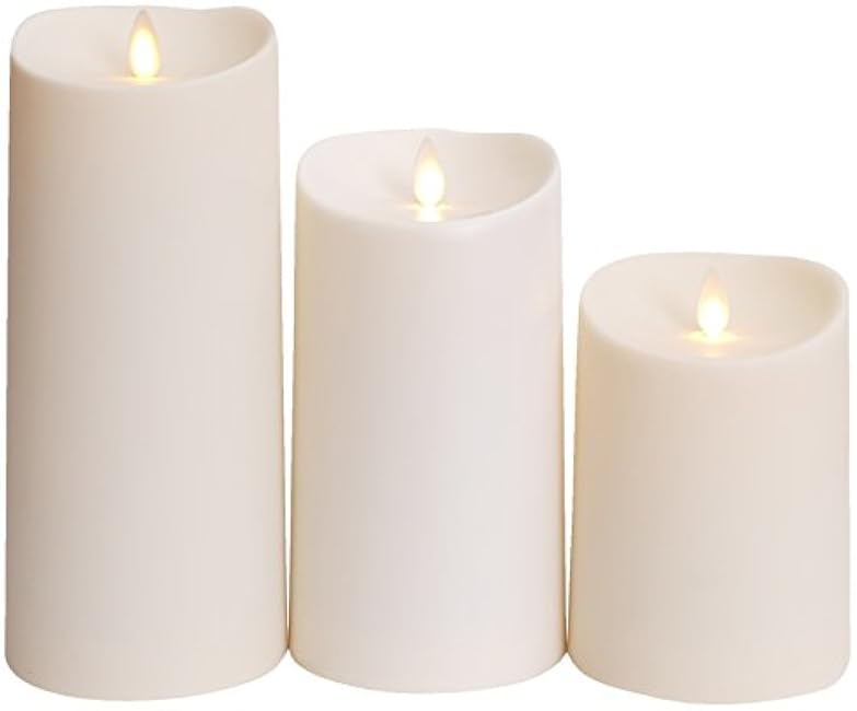 Luminara Outdoor Flameless Candle: Plastic Finish, Unscented Moving Flame Candle with Timer (5 Ivory)