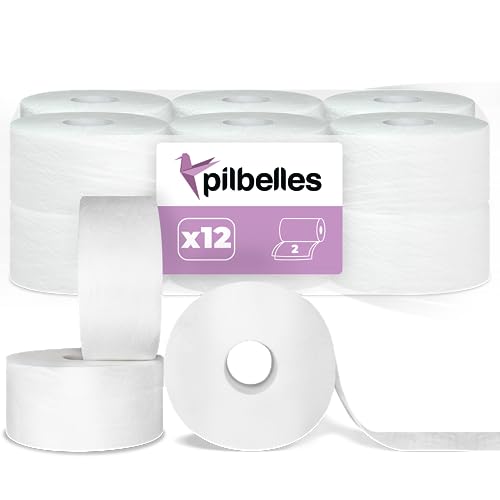 Papel Higiénico Industrial Doble Capa - 12 Rollos, 95 m/rollo - Papel Higiénico Industrial Pasta Laminado