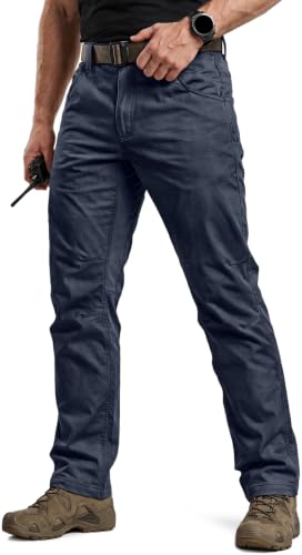CQR - CQR Men's Utility Flex Cargo Pants – Classic-Fit Water-Resistant Stretch Work & Tactical Hiking Pants, Navy (36W×32L) - Best Deal on Amazon