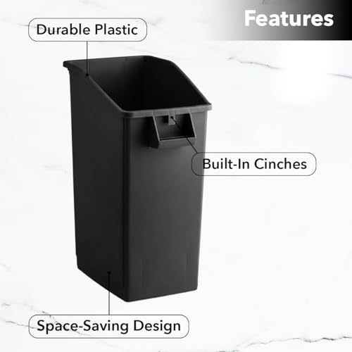 Caneca de basura rectangular negra de 23 gal miniatura 2
