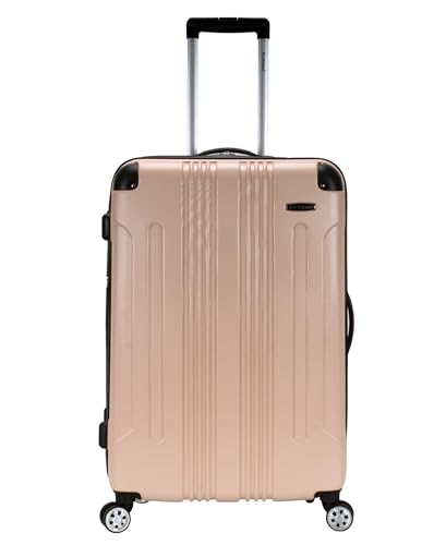 Best Size Luggage for 10 Day Trip: Top Picks for Easy Travel 5 Rockland London Hardside Expandable Spinner Wheel Luggage, Champagne, Checked-Large 28-Inch