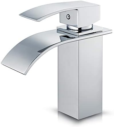 Auralum Washroom Basin Tap Bathroom Mixer Tap Waterfall Lavatory Faucet Stainless Steel Restroom Tap