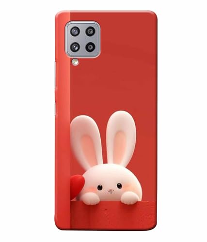 Image of Printed Hard Back Case Cover & Compatible for Samsung Galaxy F22 / Samsung Galaxy M22 | Rabbit Painting Art (Multicolor) - D1202