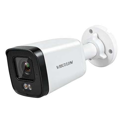 Image of VIKYLIN 8MP PoE IP Bullet Camera Outdoor, 4K Full Color Night Vision Security Camera with Human Vehicle Detection,2.8mm Wide Angle 110 FOV, 2-Way Audio,SD Card Slot 512GB, NDAA Compliant