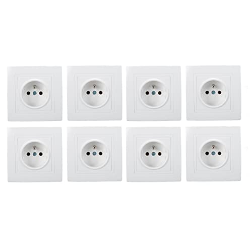 Lot de 8 prises 16 A CA / 220 V tension nominale, panneau avant amovible, prise murale, prise murale pour la maison, le bureau, l'hôtel