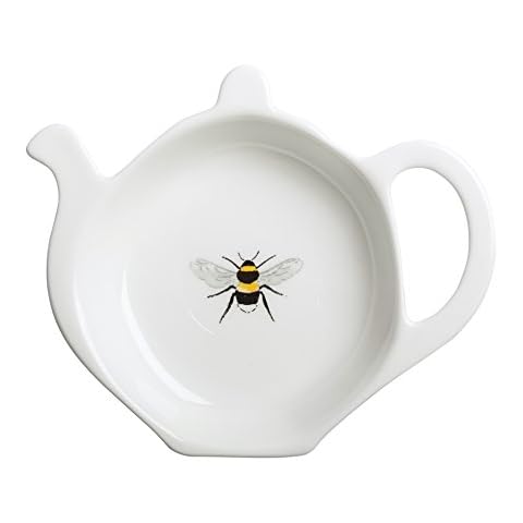 Sophie Allport - Bees Tea Bag Tidy, Fine Bone China, Gift Box, Dishwasher Safe Cover