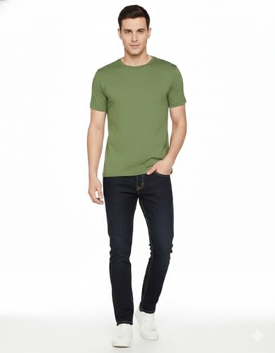 Image of Men's Navy Blue Polo T-Shirt, Half Sleeve, Solid Cotton Blend, Regular Fit, Casual