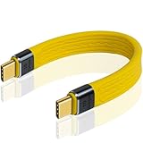 Duttek 短いUSB C充電変換ケーブル13CM, 10Gbps USB Type CオスオスケーブルへMacBook、コンピュータ、ラップトップ、タブレット、スマートフォン用の60W PD急速充電、4K@60HZビデオおよびデータ同期をサポートします