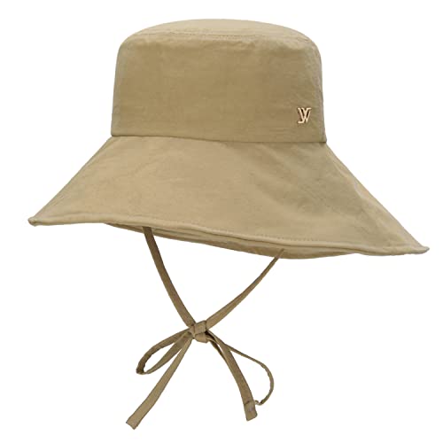 Powder Cotton Unbalanced Wide Brim Floppy Sun Hat Bucket Hat Christy | Sand