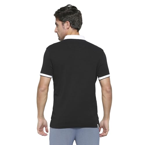 Image of Being Human Black Regular Fit Men's Polo T-Shirt Clothing