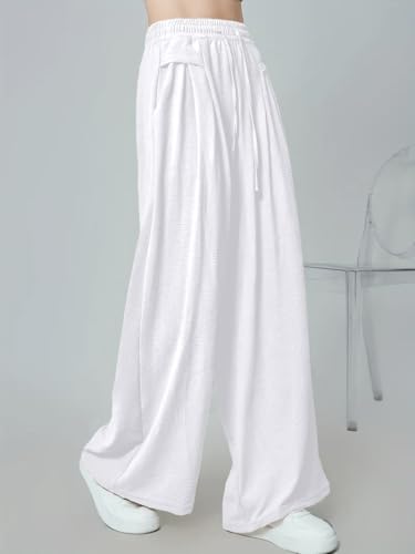 Image of GRECIILOOKS High Waist Polycotton Trousers for Women - Flared Parachute Pants with Side Pockets | Casual Travel Cargo Pants (Available in Plus Size and Value Pack)