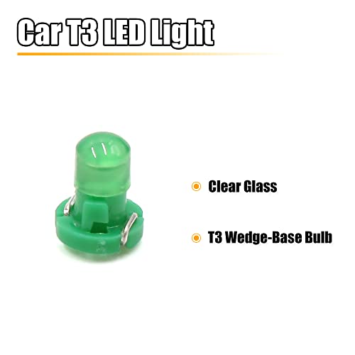 uxcell 5 piezas bombillas LED verdes T3 para tablero 12V miniatura 2