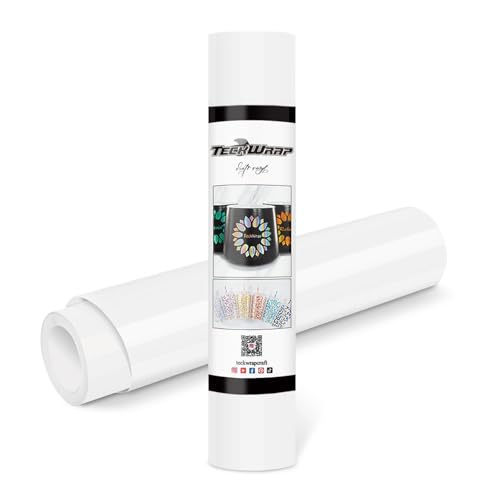 TECKWRAP Permanent Adhesive Vinyl 12" x 10ft, Glossy White