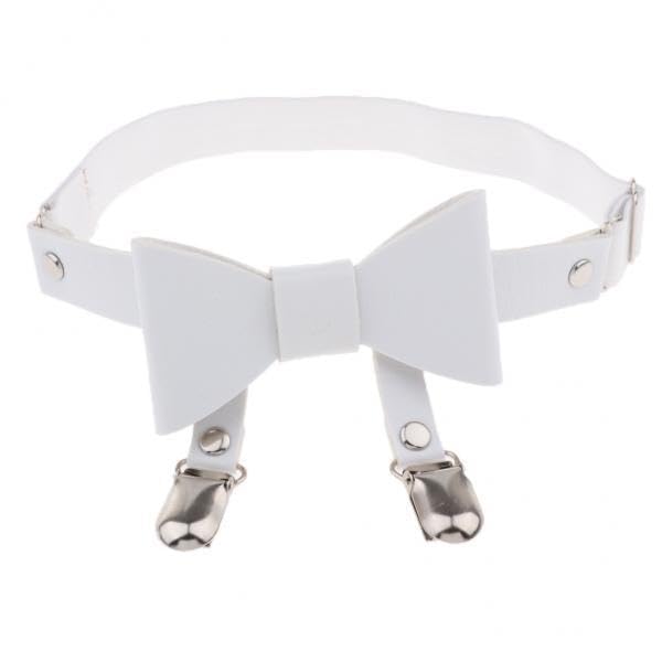 lyla 3xWomen Bowknot Leg Garter Faux Leather Elastic Punk Thigh Ring Belts White-picture-30