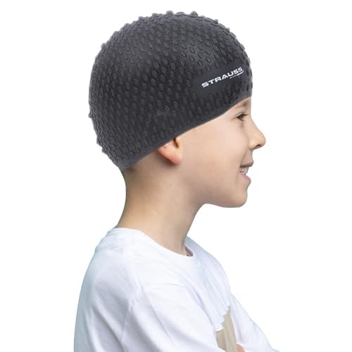 Strauss Latest Designed Swimming Cap|Keeps Hair Clean with Ear Protector|Suitable for Long and Short Hair|Swimming Head Cap with Breathable Fabric|Waterproof Swim Cap for Kids, Boys & Girls,(Black) (B0D7C3HZBV) Amazon Price History, Amazon Price Tracker