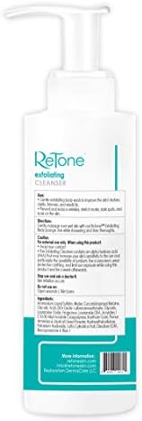 ReTone Keratosis Pilaris Exfoliating Body Cleanser Wash for KP treatment, Body Acne - Gentle Glycolic acid wash to exfoliate and soften rough, bumpy skin. (KP Wash)