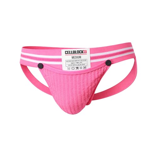Sous-vêtement homme Cellblock 13 Tight End Jockstrap rose à boutons