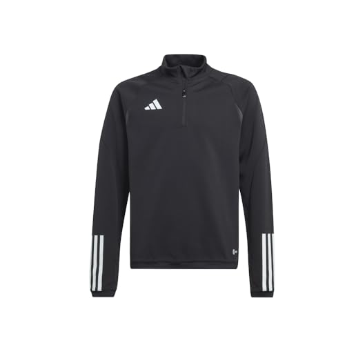 adidas Kids Boys Tiro23 Long Sleeve Quarter Zip Soccer Cleats Moisture Wicking - Black - Size L