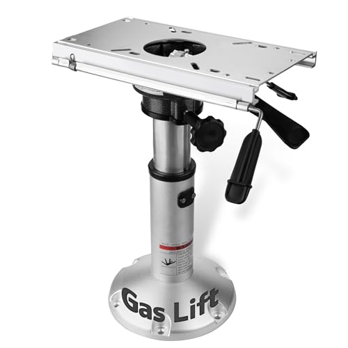 Gas Lift Boat Seat Pedestal with Slide Mount, Aluminum Adjustable Height from 14' to 20' Air-Powered...